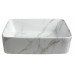 DALMA keramické umyvadlo 48x38x13 cm, hranaté, carrara