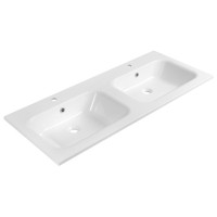 ARECA dvojumyvadlo, litý mramor, 121x51,5cm, bílá