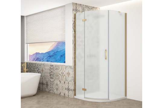 TRINITY GOLD MATT čtvrtkruhový sprchový kout 900x900mm, matné sklo, levé