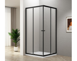 AGGA BLACK čtvercová sprchová zástěna 800x800mm, čiré sklo
