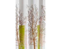 Sprchový závěs 180x180cm, polyester, bílá/zelená, strom