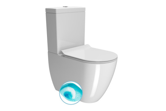 PURA WC kombi, Swirlflush, spodní/zadní odpad, bílá ExtraGlaze