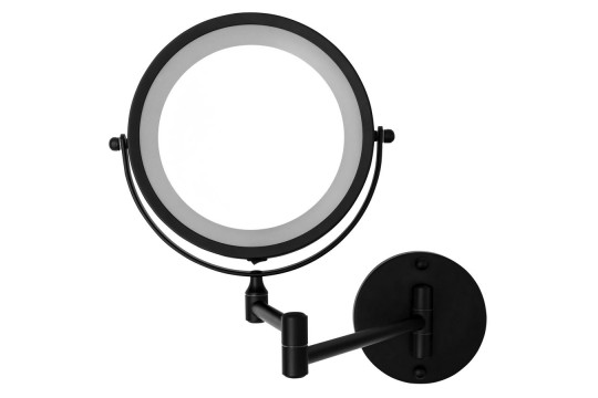 MARY kosmetické zrcátko závěsné, LED, Ø 130mm, černá