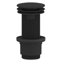 Umyvadlová výpust 5/4“, neuzavíratelná, velká zátka, 10-80mm, ABS/černá mat