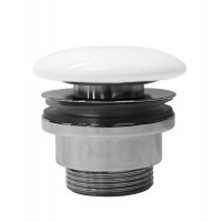 GSI umyvadlová výpust 5/4“, neuzavíratelná, tl.5-65 mm, keramická krytka, bílá lesk