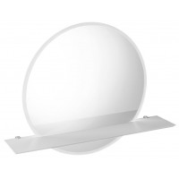 VISO kulaté LED podsvícené zrcadlo pr.80cm s Rockstone policí, bílá mat
