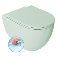 INFINITY závěsná WC mísa, Rimless, 36,5x53cm, zelená mint