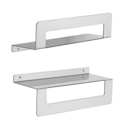 CLEO polička s držákem ručníků 300mm, nerez mat