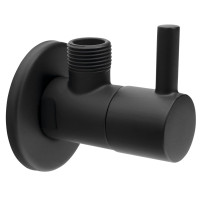 Rohový ventil 1/2"x3/8", kulatý, černá mat