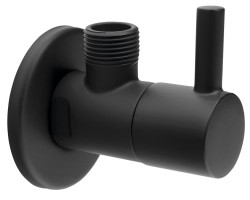 Rohový ventil 1/2"x3/8", kulatý, černá mat