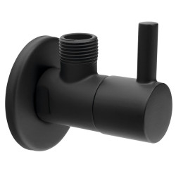 Rohový ventil 1/2"x3/8", kulatý, černá mat