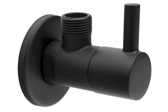 Rohový ventil 1/2"x3/8", kulatý, černá mat