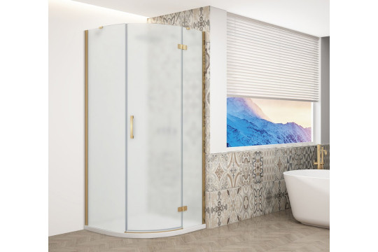 TRINITY GOLD MATT čtvrtkruhový sprchový kout 900x900mm, matné sklo, pravé