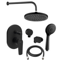 LOTTA podomítkový sprchový set s pákovou baterií, 2 výstupy, černá mat