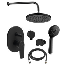 LOTTA podomítkový sprchový set s pákovou baterií, 2 výstupy, černá mat