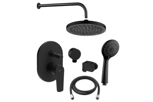 LOTTA podomítkový sprchový set s pákovou baterií, 2 výstupy, černá mat