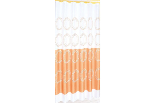 Sprchový závěs 180x180cm, polyester, bílá/oranžová