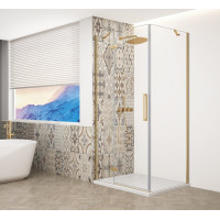 TRINITY GOLD MATT čtvercový sprchový kout 900x900mm, čiré sklo, levé