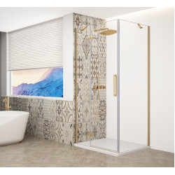 TRINITY GOLD MATT čtvercový sprchový kout 900x900mm, čiré sklo, levé