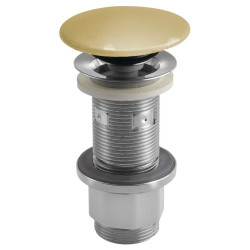 Umyvadlová výpust 5/4“, click-clack, betonová zátka, 10-80mm, žlutá pololesk