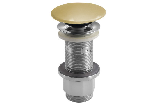 Umyvadlová výpust 5/4“, click-clack, betonová zátka, 10-80mm, žlutá pololesk