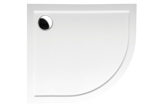RENA L sprchová vanička z litého mramoru, čtvrtkruh 90x80x4cm, R550, levá, bílá