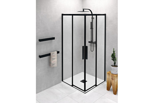 ALTIS LINE BLACK čtvercový sprchový kout 900x900 mm, rohový vstup, čiré sklo