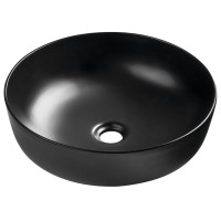 RONDEA keramické umyvadlo na desku Ø 41cm, černá mat