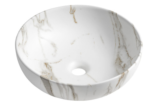 RONDANE keramické umyvadlo na desku Ø 41cm, bianco carrara