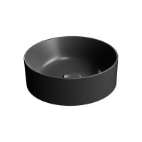 KUBE X keramické umyvadlo na desku, průměr 40cm, černá mat