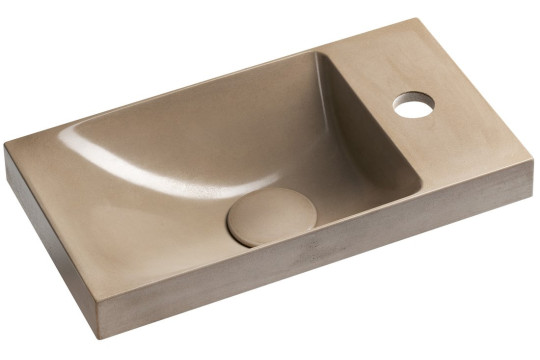 AGOS betonové umývátko 40x22cm, levé/pravé, písková pololesk