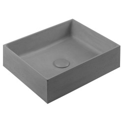 FORMIGO betonové umyvadlo na desku, 47,5x36,5cm, šedá