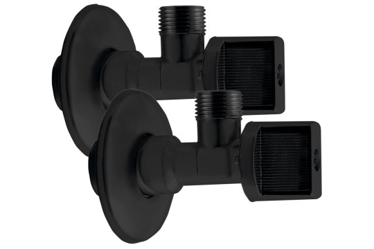 Rohový kulový ventil 1/2"x3/8", bez matky, pár, černá mat