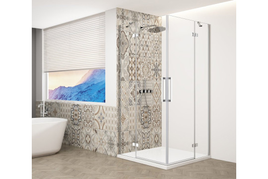 TRINITY CHROME čtvercový sprchový kout 1100x1100mm, rohový vstup, čiré sklo