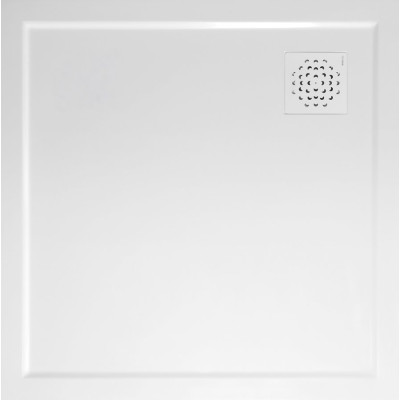 XENA sprchová vanička z litého mramoru, čtverec 90x90cm, bílá