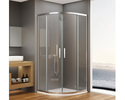 BORG čtvrtkruhová sprchová zástěna 900x900x1950 mm, R550, čiré sklo
