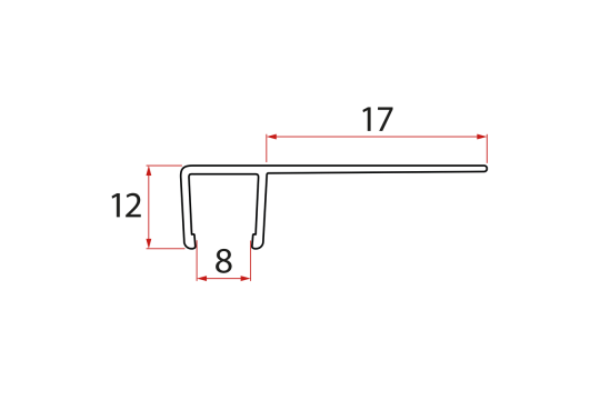 Set svislých těsnění pro sklo 8/8mm, 2000mm (2ks)