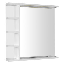 KORIN STRIP zrcadlo s LED osvětlením a policemi 70x70x12cm