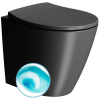 MODO WC mísa stojící, Swirlflush, 37x52cm, spodní/zadní odpad, černá dual-mat