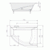 TANDEM R asymetrická vana 170x130x50cm, bílá (07611)