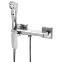 Nástěnná bidetová baterie se Stop sprškou a poličkou, chrom