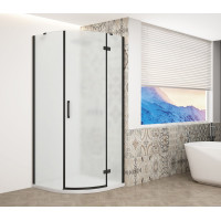 TRINITY BLACK čtvrtkruhový sprchový kout 900x900mm, matné sklo, pravé