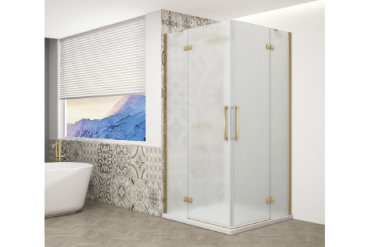 TRINITY GOLD MATT čtvercový sprchový kout 1200x1200mm, rohový vstup, matné sklo