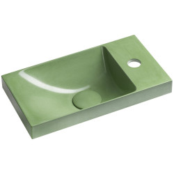 AGOS betonové umývátko 40x22cm, levé/pravé, zelená pololesk