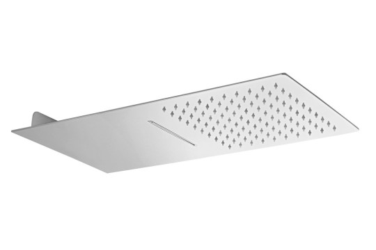 SLIM nástěnná hlavová sprcha s kaskádou, 250x550mm, nerez lesk