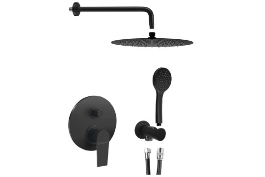 KAI podomítkový sprchový set s pákovou baterií, 2 výstupy, černá KAI podomítkový sprchový set s pákovou baterií, 2 výstupy, černá