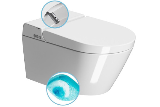 WCLEAN závěsné WC Swirlflush s integrovaným elektronickým bidetem, bílá Extraglaze