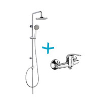 Mereo, Sprchová souprava Lila-plastová hlavová sprcha a třípolohová ruční sprcha vč. sprch. baterie 100 mm CBEE609A