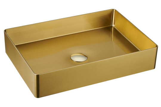 AURUM nerezové umyvadlo 50x35,2 cm, včetně výpusti, zlatá