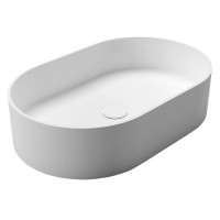 THIN umyvadlo na desku, Rockstone, 55x35cm, bílá mat